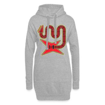 Rote Abstract Shape E-Gitarre - Hoodie-Kleid - Grau meliert - Vorne