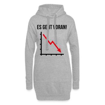 Es Geht Voran! (Fortschritt / Abwärts / POS 2C) - Hoodie-Kleid - Grau meliert - Vorne