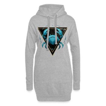 Wasserzeichen des Krebses – Tierkreis von Kék-Ina - Hoodie-Kleid - Grau meliert - Vorne