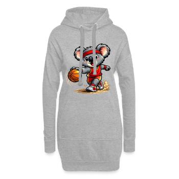 Süßer Koala spielt Basketball - Hoodie-Kleid - Grau meliert - Vorne