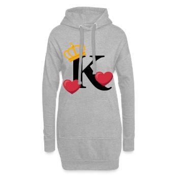 King of Hearts - Hoodie Dress - heather grey - Front