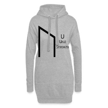 Uruz Rune Complete Black – Viking Futhark - Sweat-shirt à capuche long Femme - gris chiné - Devant