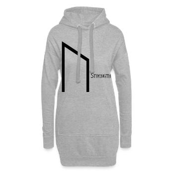 Rune Uruz avec Sens Noir – Viking Futhark - Sweat-shirt à capuche long Femme - gris chiné - Devant