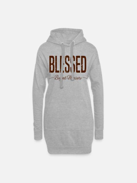 BLESSED Beyond Measure grunge - Hoodie Dress - heather grey