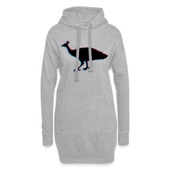 3d vogel silhouette umriss schatten pfau fasan fed - Hoodie-Kleid - Grau meliert - Vorne