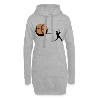 Baseball - Hoodie-Kleid - Grau meliert - Vorne