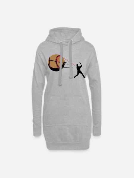 Baseball - Hoodie-Kleid - Grau meliert