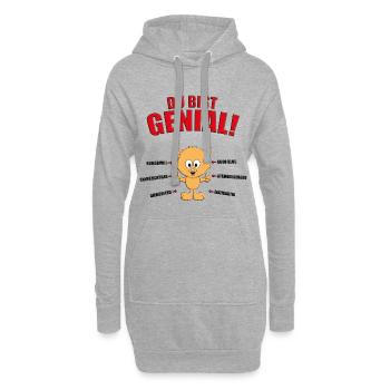 KATZE - KATZEN - TIER - TIERE - LIEBE - GENIAL - Hoodie-Kleid - Grau meliert - Vorne