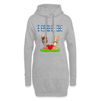 PFERDE - PFERD - PONY - PONYS - I MOG DI - LIEBE - Hoodie-Kleid - Grau meliert - Vorne