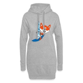 WINDSURFER - SURFER - WASSERSPORT - FUCHS - TIER - Hoodie-Kleid - Grau meliert - Vorne