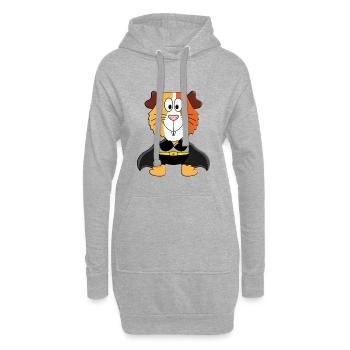 SUPERHELD - MEERSCHWEINCHEN - TIER - HELD - KINDER - Hoodie-Kleid - Grau meliert - Vorne