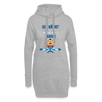 PILOT - FLUGZEUG - FLIEGEN - FLIEGER - SUPER - GUT - Hoodie-Kleid - Grau meliert - Vorne