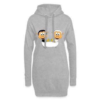 BADEN - BADEWANNE - SCHAFE - SCHAF - LIEBE - LOVE - Hoodie-Kleid - Grau meliert - Vorne