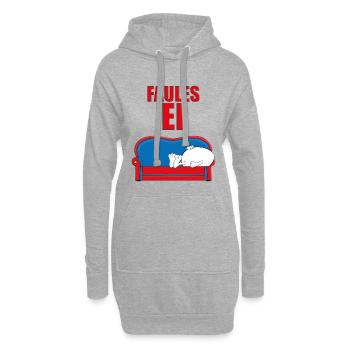 FAULES EI - SOFA - EIER - CHILLEN - RALAXEN - FAUL - Hoodie-Kleid - Grau meliert - Vorne