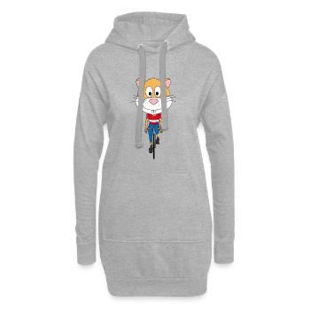 HAMSTERRAD - HAMSTER - RENNRAD - FAHRRAD - SPORT - Hoodie-Kleid - Grau meliert - Vorne