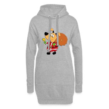 HUND - WEIHNACHTEN - GESCHENKE - GLOCKE - TIER - Hoodie-Kleid - Grau meliert - Vorne