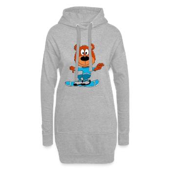SNOWBOARD - WINTERSPORT - TEDDY - BÄR - Hoodie-Kleid - Grau meliert - Vorne