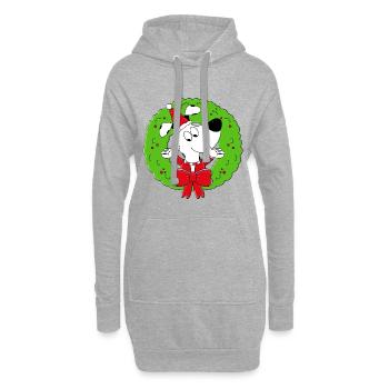 HUND - WEIHNACHTEN - ADVENT - TIER - TIERISCH - Hoodie-Kleid - Grau meliert - Vorne