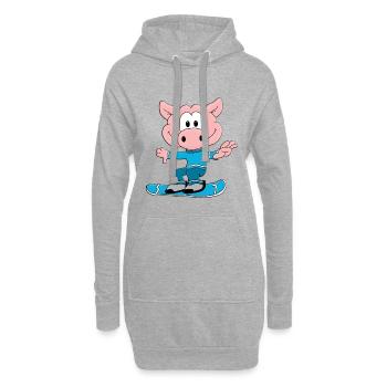 SNOWBOARD - WINTERSPORT - SCHWEIN - SPORT - Hoodie-Kleid - Grau meliert - Vorne