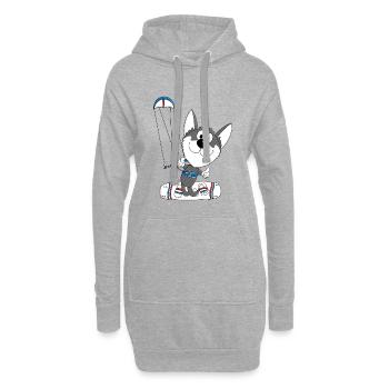 KITESURFER - HUSKY - HUND - KITE - KITEN - SPORT - Hoodie-Kleid - Grau meliert - Vorne