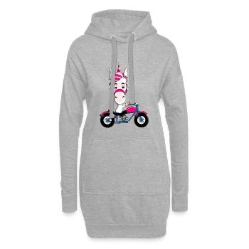 MOTORRAD - BIKER - EINHORN - Hoodie-Kleid - Grau meliert - Vorne