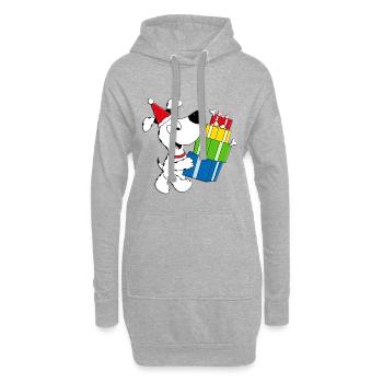 WEIHNACHTEN - GESCHENKE - HUND - TIERISCH - Hoodie-Kleid - Grau meliert - Vorne
