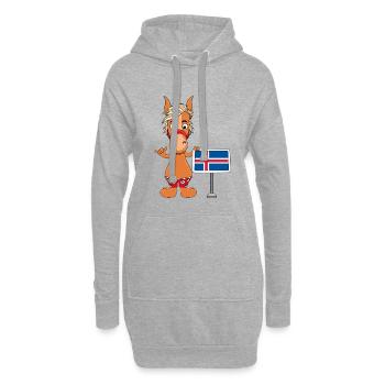 PFERD - PONY - ISLAND - ISLÄNDER - ISLANDPFERD - Hoodie-Kleid - Grau meliert - Vorne