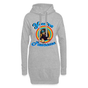 You are pawsome - Hoodie-Kleid - Grau meliert - Vorne