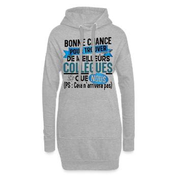 Collègue Bonne chance Cadeau Humour Retraite - Sweat-shirt à capuche long Femme - gris chiné - Devant