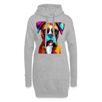 Boxer Paint Splash Art - Hoodie-Kleid - Grau meliert - Vorne