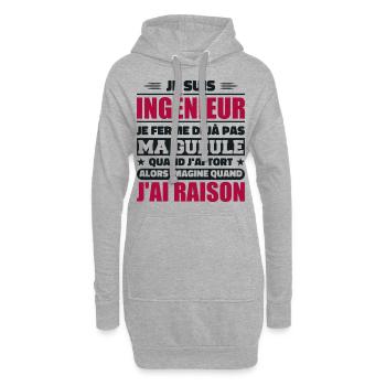 Ingenieur Humor Geschenk Student Ingenieur - Hoodie-Kleid - Grau meliert - Vorne