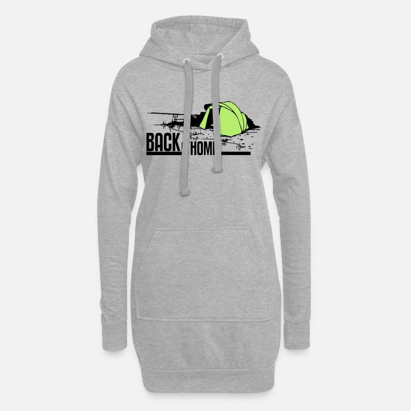Back at home! - Hoodie-Kleid - Grau meliert