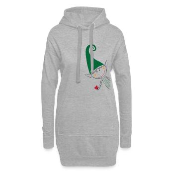 Cadeau de brownie elfe de Noël elfe - Sweat-shirt à capuche long Femme - gris chiné - Devant