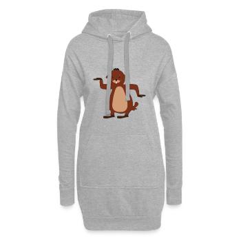 Murmeltiertag lustiges tanzendes Murmeltier - Hoodie-Kleid - Grau meliert - Vorne