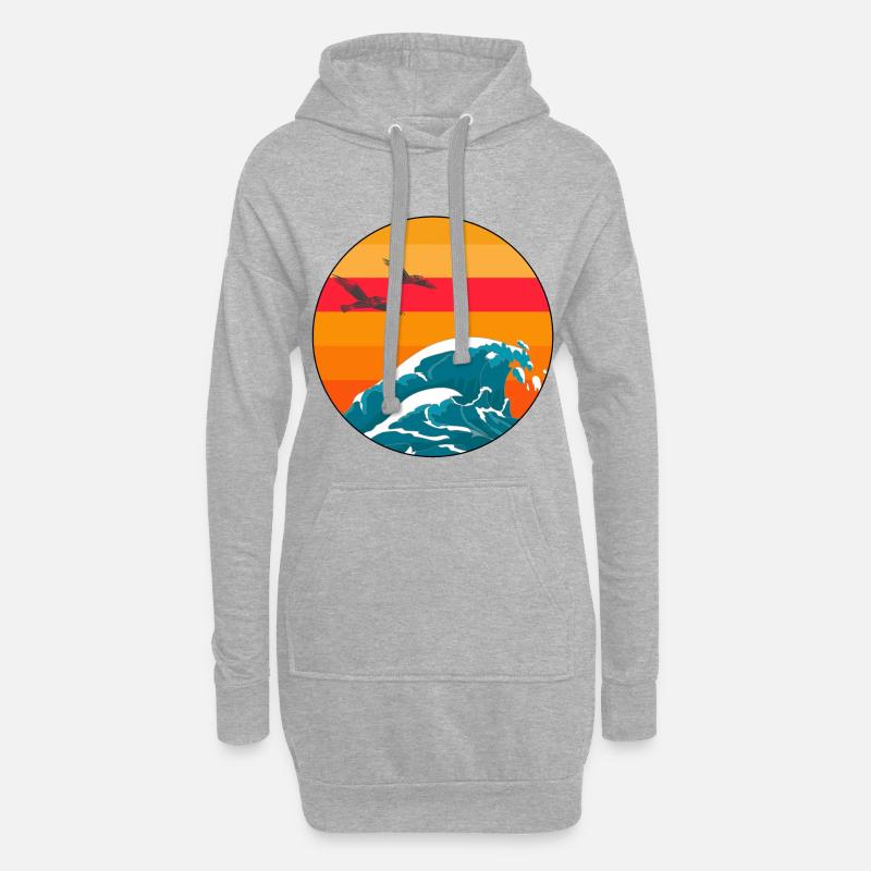 wave - Hoodie Dress - heather grey