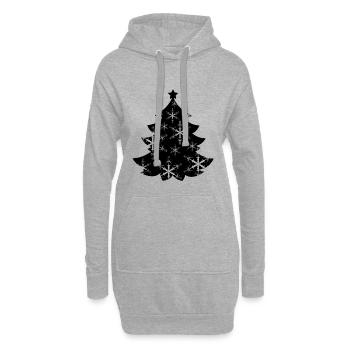 Weihnachtsbaum - Tannenbaum - Hoodie-Kleid - Grau meliert - Vorne
