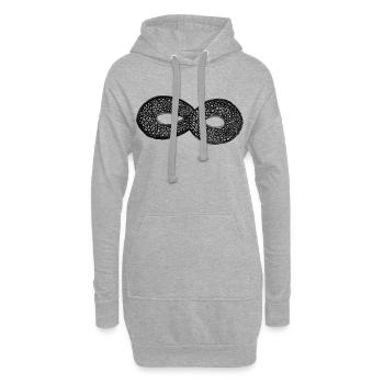 sketch infinity heart design | original by. MMJ49 - Hoodie Dress - heather grey - Front