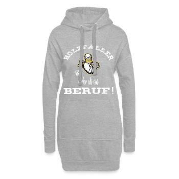 Holzfäller mehr als Beruf! weiss / gelb - Hoodie-Kleid - Grau meliert - Vorne
