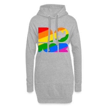 Gay Pride Pas de guerre Signe de paix - Sweat-shirt à capuche long Femme - gris chiné - Devant