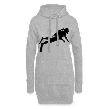Taucher Sport Bewegung Geschenk Cool - Hoodie-Kleid - Grau meliert - Vorne