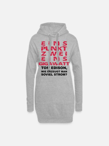 1.21 Gigawatt wie erzeugt man soviel Strom 2farbig - Hoodie-Kleid - Grau meliert