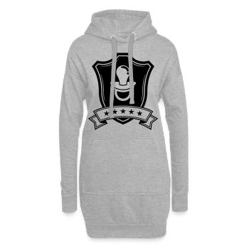 Bouclier d’icône de tétine - Sweat-shirt à capuche long Femme - gris chiné - Devant