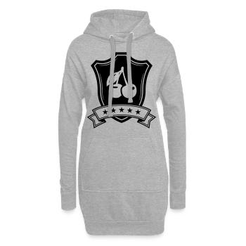 Kirschen schild - Hoodie-Kleid - Grau meliert - Vorne