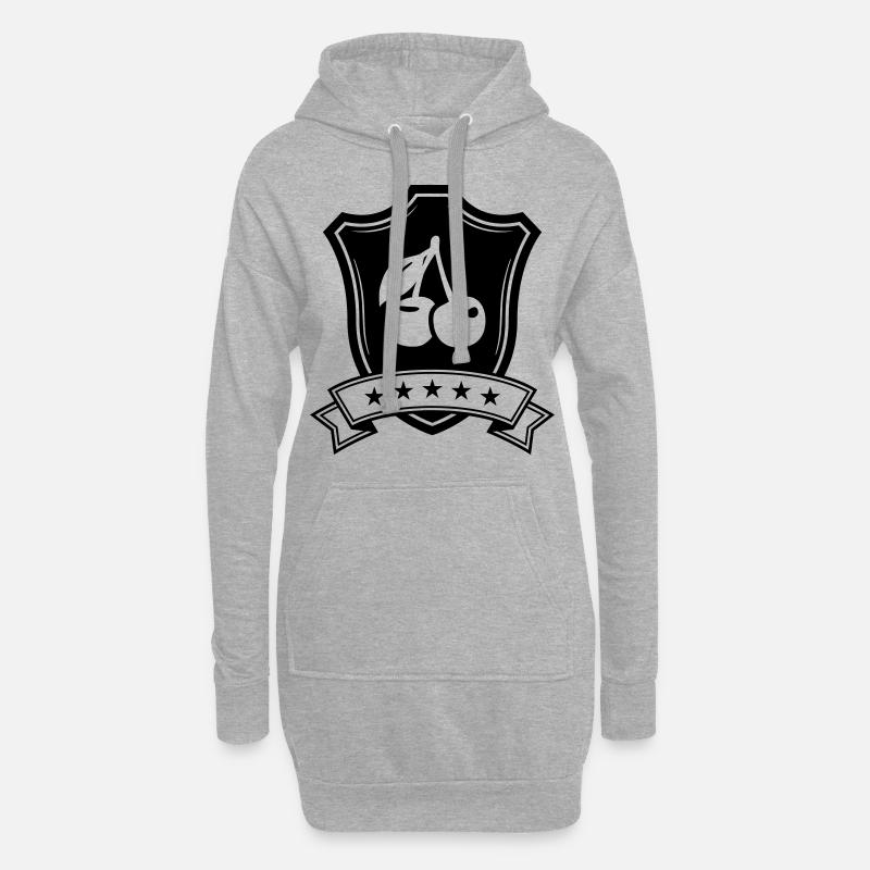 Kirschen schild - Hoodie-Kleid - Grau meliert