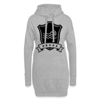 Armoiries Wave - Sweat-shirt à capuche long Femme - gris chiné - Devant