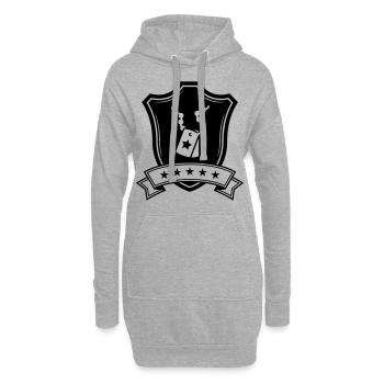 Abzeichen wappen - Hoodie-Kleid - Grau meliert - Vorne