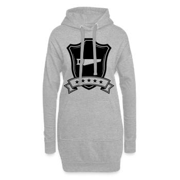Armoiries de l’icône de scie - Sweat-shirt à capuche long Femme - gris chiné - Devant