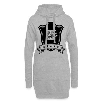 Boxen musik wappen - Hoodie-Kleid - Grau meliert - Vorne