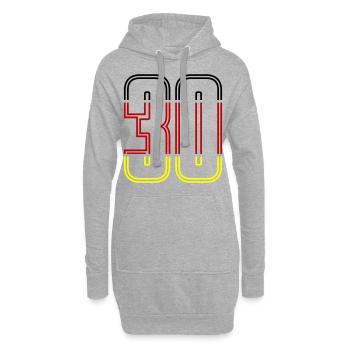 30 symbole de chiffres Allemagne - Sweat-shirt à capuche long Femme - gris chiné - Devant