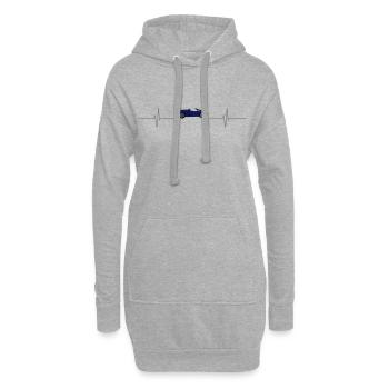 Idée cadeau de fréquence cardiaque - Sweat-shirt à capuche long Femme - gris chiné - Devant